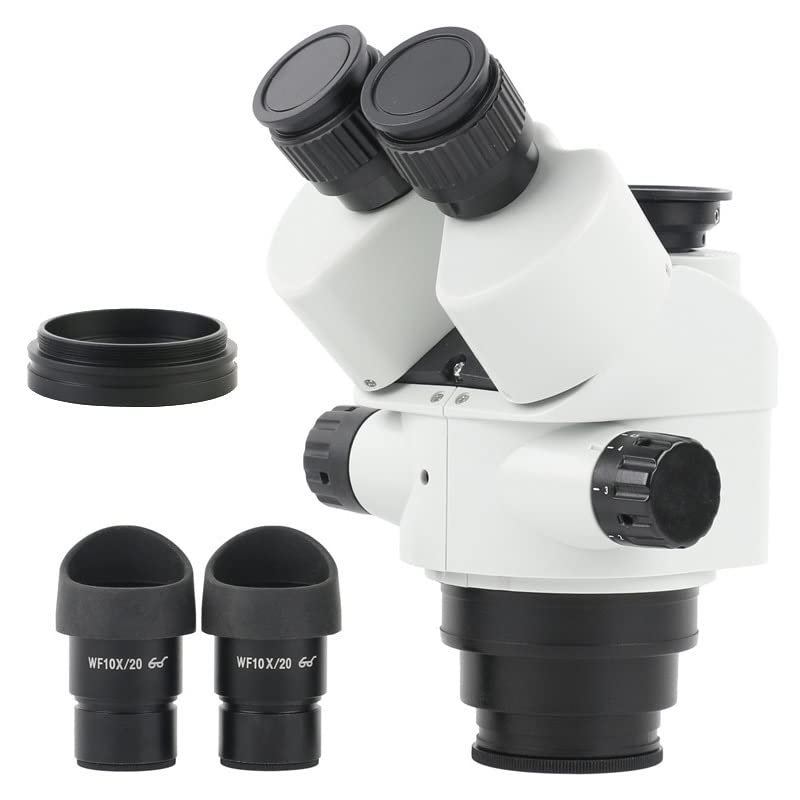 7X-45X 3.5X-90X Zoom Simul Focal Stereo Trinocular Microscope Head Accessories + WF10X/20 Eyepiece for Phone CPU PCB Soldering (Color : with 1.0X)