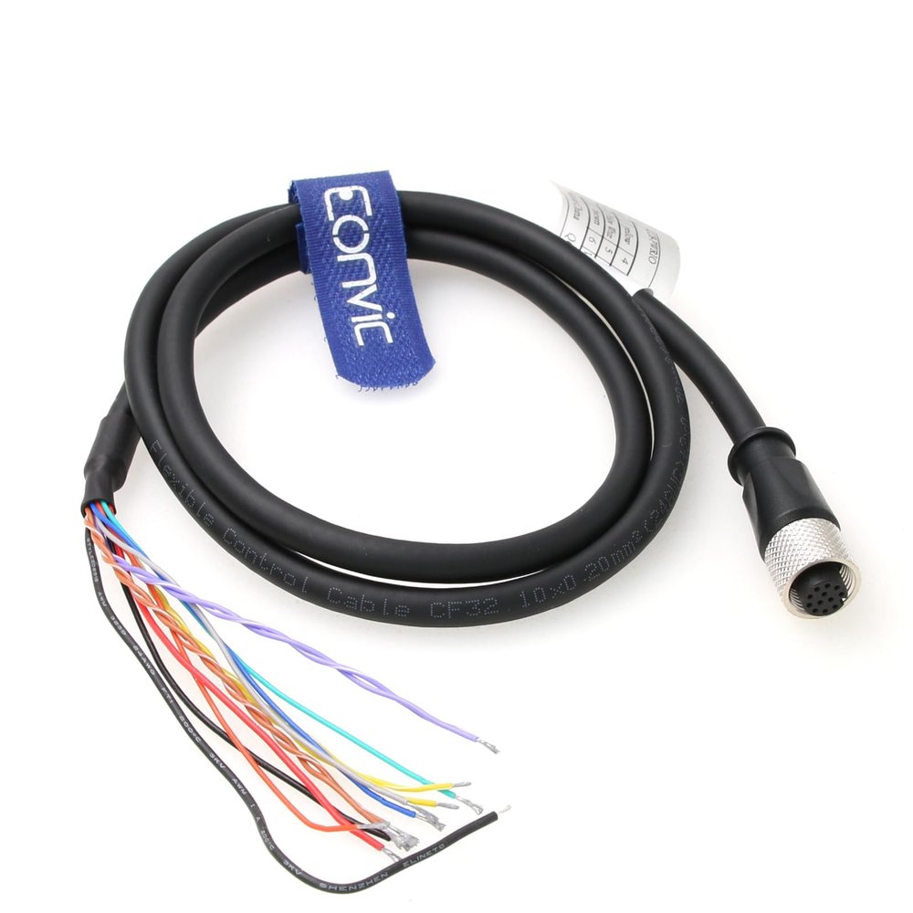 Eonvic CCBL-05-01 DataMan 260 Reader Serial Cable IO Power Cord for Cognex Camera M12 12 Pin Female Cable Connector to Flying Leads (1M)
