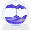 rysnwsu Moving Sand Art Decor Lamp, 3D Dynamic Sand Art Liquid Motion Round Glass 3D Deep Sea Sandscape in Motion Display Flowing Sand Frame w/Light, Purple view 1