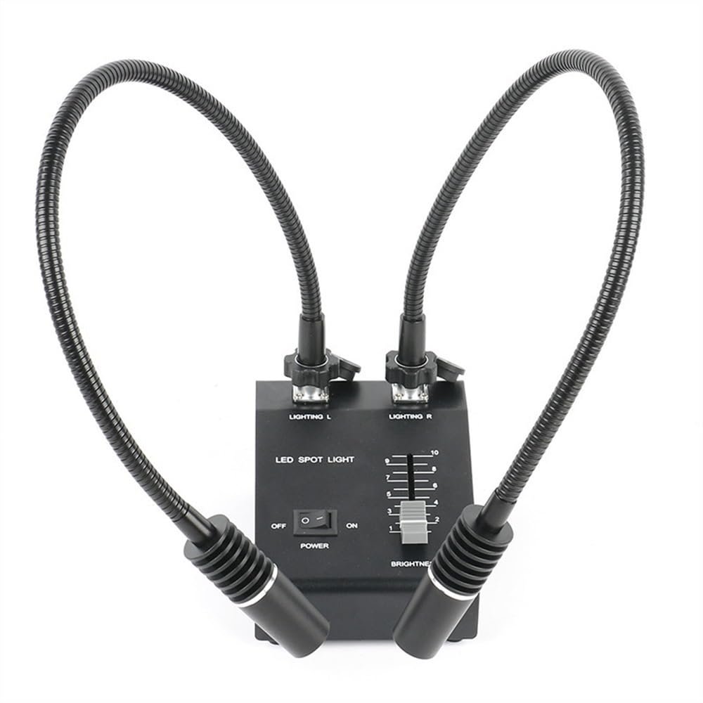 Double Lamp 6W 6400K Dual LED Gooseneck Light Illuminator Lamp Source for Industry Stereo Microscope Lens 110V-240V Adapter (Color : 365nm)