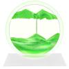 rysnwsu Moving Sand Art Decor Lamp, 3D Dynamic Sand Art Liquid Motion-Round Glass 3D Deep Sea Sandscape in Motion Display Flowing Sand Frame w/Light, Relaxing Desktop Home Office Work Decor (Green) view 1