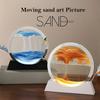 rysnwsu Moving Sand Art Decor Lamp, 3D Dynamic Sand Art Liquid Motion-Round Glass 3D Deep Sea Sandscape in Motion Display Flowing Sand Frame w/Light, Relaxing Desktop Home Office Work Decor (Green) view 3