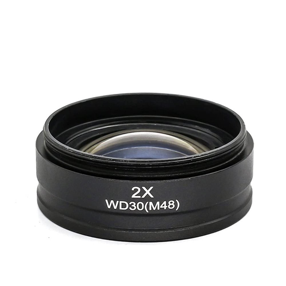 0.5X 2X Barlow Lens Objective Microscope Auxiliary Objective Lens Mounting Thread 42mm 48mm 50mm 52mm Working Distance 30/160mm (Color : 2X Thread 48mm)