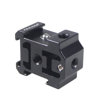 FEICHAO 1/4" to 3-Way Cold Shoe Mount Adapter Anti-Loose Screw Hole for Camera Flash Light Microphone Photography Accessories (Upgrade Version)