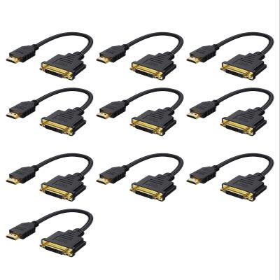 CableCreation HDMI Male to DVI Female 0.5ft [10 Pack], Bi-Directional HDMI Male to DVI-I (24+5) Female Adapter, for PC, TV, TV Box, PS5, Blue-ray, Xbox,Switch
