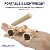 AouloveS Opera Glasses Binoculars 3 X 25 Compact and Lightweight with Built-in Foldable Theater Glasses, Adjustable Handle for Adults Kids Women in Music Concerts and Opera Houses (Gold) view 4