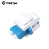fyboptwu - 20 pcs Fiber Optic Keystone Jack Coupler LC Duplex Singlemode Coupler (White) (SM) Fiber Optic Cable Adapter LC-LC Duplex Single Mode Connector for Fiber Wall Plate view 2
