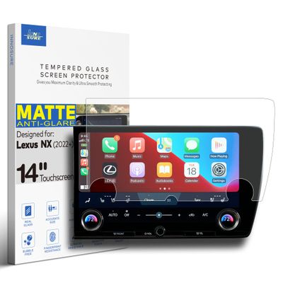 INNOSURE Glass Screen Protector for 2022 2023 2024 2025 Lexus NX NX350 / NX350h / NX450h+ / NX450h+F Sport 14 Inch Touchscreen Anti Glare (Matte)