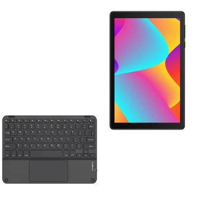 BoxWave Keyboard Compatible with TCL TAB 8 Wi-Fi Android Tablet (8 in) - SlimKeys Bluetooth Keyboard with Trackpad, Portable Slim TouchPad - Jet Black