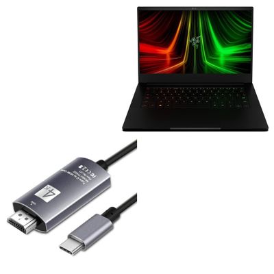 BoxWave Cable Compatible with Razer Blade 14 (2022) - SmartDisplay Cable - USB Type-C to HDMI (6 ft), USB C/HDMI Cable - Jet Black
