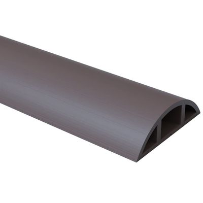 Cord Cover Floor Self Adhesive Playroom Durable Soft PVC Floor Cord Cover, Curved Easy to Cut Floor Cord Management, Cord Cavity-1 * 0.6cm/0.4 * 0.2inches (Color : Brown, Size : 10M)
