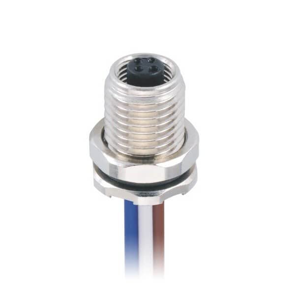 10pcs M5 4Pin Female Cable Connector Front Mount Waterproof Shielded Sensor Connector with 75CM 26AWG Wire