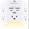 Surge Protector Outlet Extender - with Night Light, 5-Outlet Splitter and 4 USB Ports (2 USB C Charger), Multi Plug Outlet for Home, Dorm Room Essentials view 1