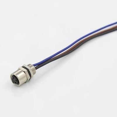 10pcs M5 Waterproof Shielded Connectors - 3Pin Female Back Panel Mount Connector with 75CM 26AWG Wire