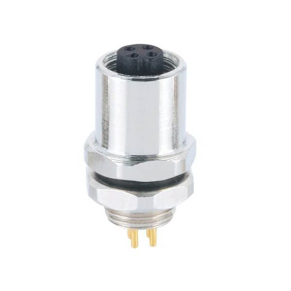 Waterproof M5 Connector 4Pin Female Back Mount PCB Socket Shield Aviation Connector 10pcs