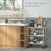 YYkokocat 3 Tier Wire Shelving Unit with Wheels, 23 x 13 x 32 Metal Rack view 2
