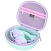 Tourmate Hard Travel Case for Riwbox CT-7 CT-7S / iClever HS01 / FosPower Cat Ear LED Light Kids Wireless Headphones, Protective Carrying Storage Bag (Purple&Green Box for Sale) view 1