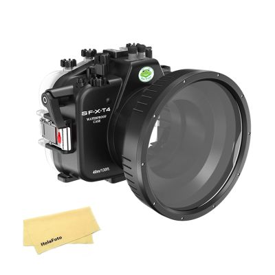 Seafrogs Underwater Housing for Fujifilm X-T4 [40M/130FT] Waterproof Scuba Diving Case for Fuji xt4 +XC16-50mm /18-55mm, Built-in Leak Detection Sensor, Vacuum System Port