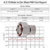 Whisary 7/16 Din L29 Male to 4.3-10 Mini DIN Male Low PIM 163 dBc Adaptor 4.3/10 to Din Adapter view 4