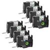 GREENCYCLE Flexible ID Tape Compatible for Ptouch TZe-FX241 18mm 0.7 Inch 3/4" Laminated Black on White AZE Label Tape Used in PT-D400 PT-D400AD PT-D450 PT-D600 PT-P700 PT-P710BT 8 Pack view 1