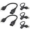 CableCreation [5-Pack] 1 Feet 18 AWG Universal Power Cord for NEMA 5-15P to IEC320C13 Cable, 0.3M / Black view 1