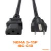 CableCreation [5-Pack] 1 Feet 18 AWG Universal Power Cord for NEMA 5-15P to IEC320C13 Cable, 0.3M / Black view 2