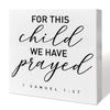 Christian Nursery Desk Decor, For This Child We Have Prayed Wooden Sign view 1
