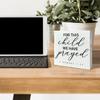 Christian Nursery Desk Decor, For This Child We Have Prayed Wooden Sign view 3