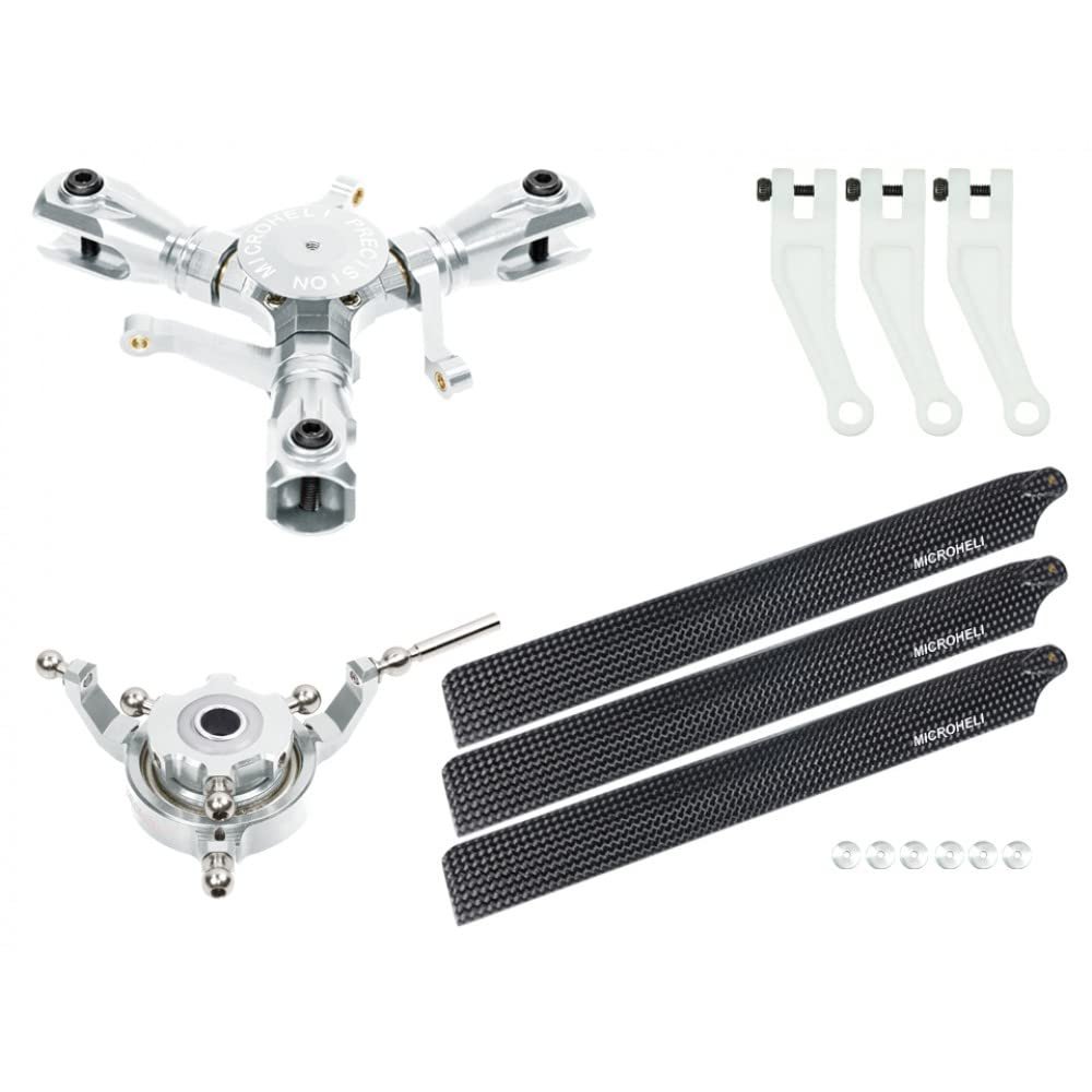 MICROHELI CNC Triple Carbon Fiber Blades Conversion Set - GOOSKY S2
