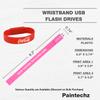 Paintechz Custom Wristband USB Flash Drives 500 Pack Bulk, Personalized Logo or Text - as Company Gifts and Promotional Giveaways - 512MB view 3