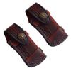 2PC Hand Made Carved Leather Sheath for Folding Knife Cover Pouch Belt Clip view 1