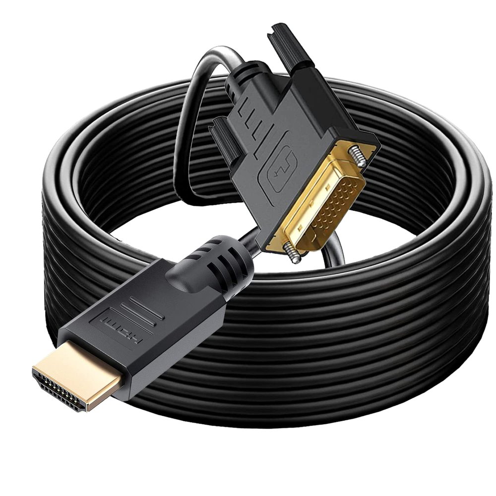 YOTETION Long HDMI to DVI Cable 25FT, High-Speed Gold-Plated Bi-Directional 1080p Adapter for Television/Monitor/Video Card/Graphics Card