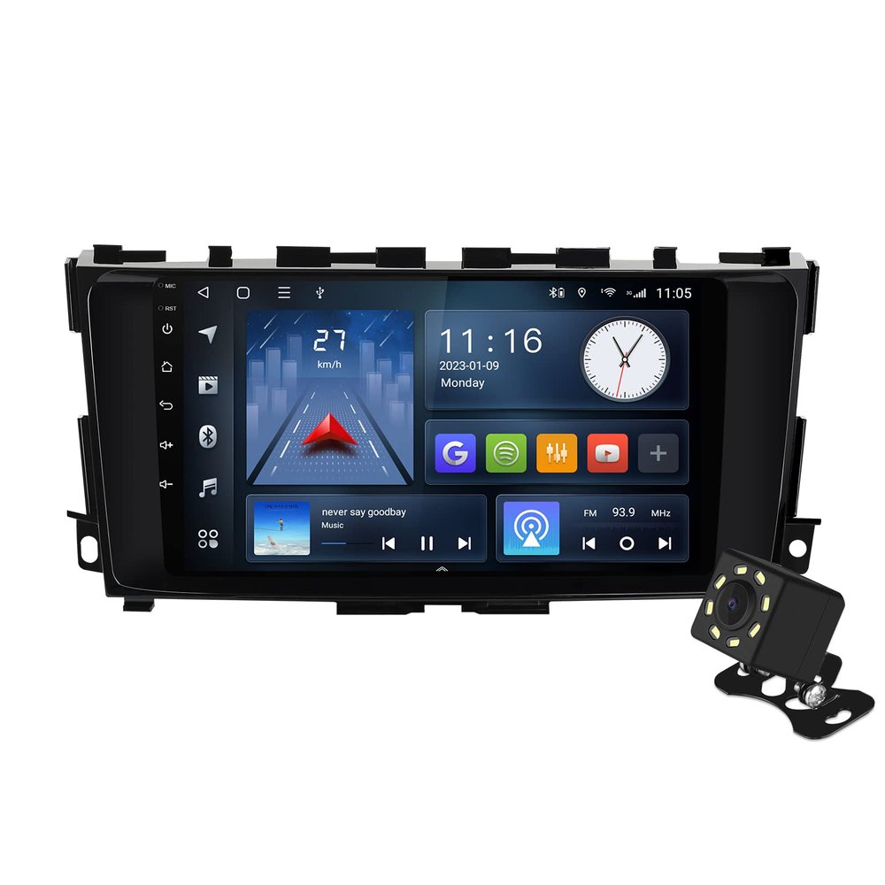 Aumume 9 inches Android 10 Double Din Car Stereo for Nissan Altima 2014-2018 IPS Touchscreen Screen Car Radio with Carplay & Android Auto Support Backup Camera GPS Navi FM BT