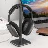 Headphone Stand, Rounded Corner Headset Holder, Anti Slip Base, TPU Tray, Aluminum Supporting Bar Headset Holder for Home Gaming Office (Black) view 2