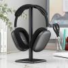Headphone Stand, Rounded Corner Headset Holder, Anti Slip Base, TPU Tray, Aluminum Supporting Bar Headset Holder for Home Gaming Office (Black) view 3