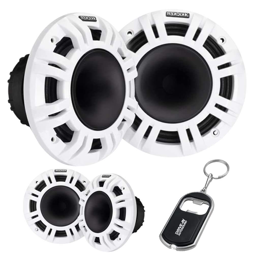 KICKER 48KMXL654 6.5" 2-Way Marine Horn Loaded Compression Driver (HLCD) Coaxial Speakers