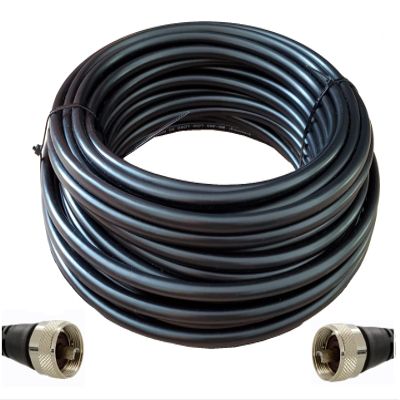 100 feet of Coax Cable Low Loss LMR400 RG213 Type Solid Copper Center Conductor with Installed UHF/PL259 Type Connectors, Browning BR400BC