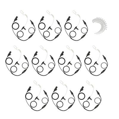Bommeow 10 Pack BCT22PRO-K3 2-Wire Clear Coil Surveillance Kit w/Extra Replacement Clear Tube for Kenwood TK-D200G TK-5220 TK-5410 TK-2180 NX-300S