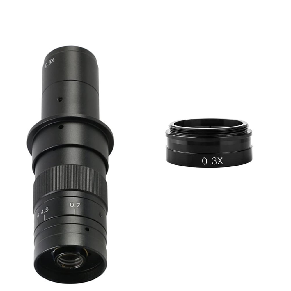 Microscope Auxiliary Lens 0.3X 0.5X 0.75X 2.0X Barlow Auxiliary Objective Glass Lens for 180X C Mount Portable Zoom Lens HDMI VGA USB Microscope Camera (Color : 180x-H)