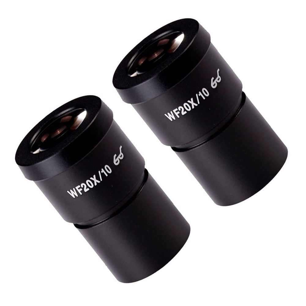 1pcs/2pcs WF20X Stereo Microscope Wide-Angle Eyepieces Large Field of View High Eye Point 20x10mm (Color : 2PCS)