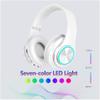ESSGUO Over Ear Kids Bluetooth Headphones, Colorful LED Lights Headphones with Built-in Mic, Wired & Wireless Lightweight Foldable HiFi Stereo Headset for Gift, Tablet, Adult, Game(White) view 2