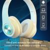 ESSGUO Over Ear Kids Bluetooth Headphones, Colorful LED Lights Headphones with Built-in Mic, Wired & Wireless Lightweight Foldable HiFi Stereo Headset for Gift, Tablet, Adult, Game(White) view 3