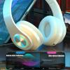 ESSGUO Over Ear Kids Bluetooth Headphones, Colorful LED Lights Headphones with Built-in Mic, Wired & Wireless Lightweight Foldable HiFi Stereo Headset for Gift, Tablet, Adult, Game(White) view 4