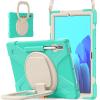 360 Rotation Portable Case for Galaxy Tab S8+/S7 FE/S7+ 12.4 Inch Case with S Pen Holder Rugged Case Rotating Stand Hand Strap Shoulder Carrying Strap Outdoor Cover (MintGreen) view 1