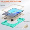 360 Rotation Portable Case for Galaxy Tab S8+/S7 FE/S7+ 12.4 Inch Case with S Pen Holder Rugged Case Rotating Stand Hand Strap Shoulder Carrying Strap Outdoor Cover (MintGreen) view 2