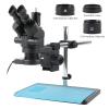 3.5X-90X Zoom Industrial Lab Simul Focal Adjustable Stereo Microscope Trinocular Microscope Set Fit for PCB IC CPU Soldering Repair (Color : C 3.5x-90x) view 2