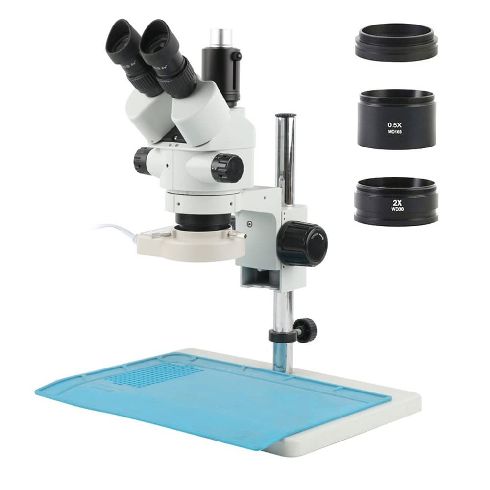 3.5X-90X Zoom Industrial Lab Simul Focal Adjustable Stereo Microscope Trinocular Microscope Set Fit for PCB IC CPU Soldering Repair (Color : B 3.5x-90x)