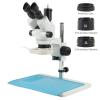 3.5X-90X Zoom Industrial Lab Simul Focal Adjustable Stereo Microscope Trinocular Microscope Set Fit for PCB IC CPU Soldering Repair (Color : B 3.5x-90x) view 2
