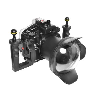 SeaFrogs [60m/195ft] Professional Underwater Camera Housing Diving Case w/Sea Frogs WA005A 6" Long Dome Port Kit, for for Canon EOS 6D Mark II + EF 16-35mm,EF 24-70mm,EF 24-105mm Lens