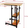 BLOHDI Portable Medical Overbed Table, Height Adjustable Overbed Table On Wheels 2 Tier Book Shelves Mobile Laptop Computer Stand Desk Rolling Coffee Side Table (Color : A) view 2